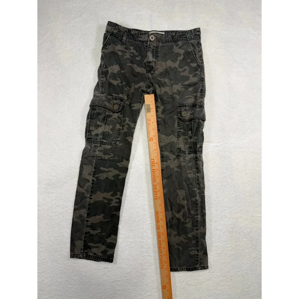 Levis Boys Camo Cargo Pants Grey Charcoal Straight Leg Size 14 Reg 27x27